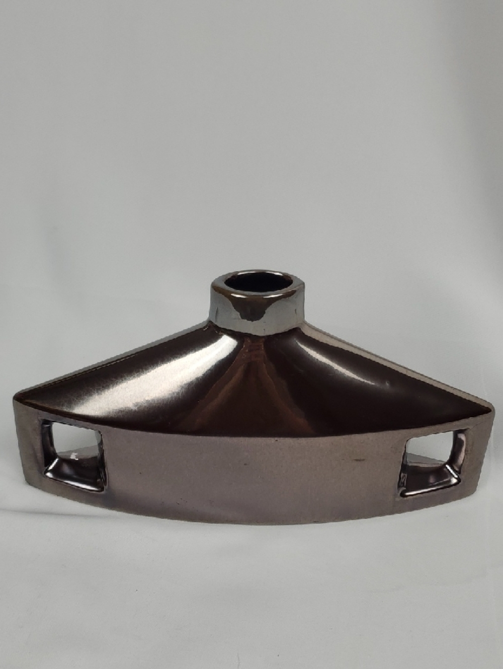 Decorative Ceramic Vase in Metallic Brown - Unbranded